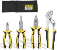 🛠️ dowell 4-piece pliers set with storage pouch - includes 8-inch long nose pliers, 8-inch linesman pliers, 6-inch diagonal pliers, and 10-inch groove joint pliers логотип