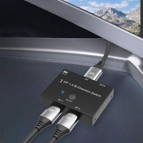 img 1 attached to 🔀 Премиум двунаправленный переключатель DisplayPort 1.4: Коммутатор KVM ConnBull - два входа, один выход - поддерживает разрешения 8K 4K 1080P - ручной переключатель DP для мониторов и не только