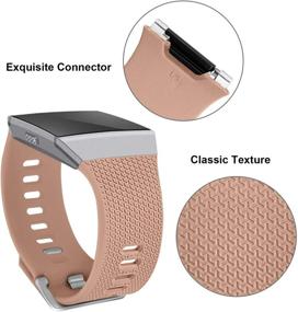 img 3 attached to 🏋️ SKYLET Compatible with Fitbit Ionic Bands for Men Women, 3 Pack Soft Sport Replacement Wristbands Compatible with Fitbit Ionic Smart Watch with Buckle in Black, White, and Blush Pink - Small