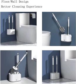 img 1 attached to Enhanced Toilet Brush and Holder Set: TPR Silicone Bowl Brush for Efficient Bathroom Cleaning, 2 Pack