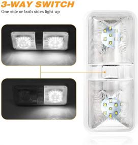 img 2 attached to 🚐 Auxbeam 12V LED RV Ceiling Dome Light - Interior Lighting for Trailer Camper with Switch, 6000K White (Pack of 5)