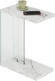 img 2 attached to 🌟 Convenience Concepts SoHo C End Table: Elegant White Faux Marble Design for Stylish Convenience