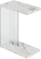 🌟 convenience concepts soho c end table: elegant white faux marble design for stylish convenience логотип