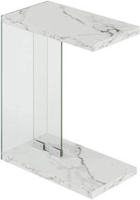 img 3 attached to 🌟 Convenience Concepts SoHo C End Table: Elegant White Faux Marble Design for Stylish Convenience