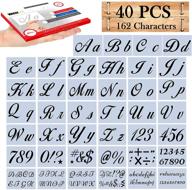 🎨 wood painting made easy: 40pcs large letter stencils with 162 designs and 2 calligraphy fonts - reusable plastic craft stencils for perfect artwork! logo