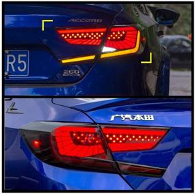 img 3 attached to 🚗 Ingenious LED Tail Lights for Honda Accord 10th Gen 2018 2019 2020 - Animated DRL Sequential Indicator Rear Lamp Assembly (Starry Blackout)