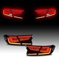 🚗 ingenious led tail lights for honda accord 10th gen 2018 2019 2020 - animated drl sequential indicator rear lamp assembly (starry blackout) logo
