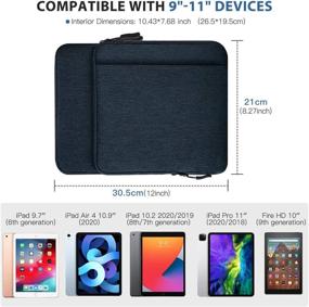 img 3 attached to 📱 TiMOVO Tablet Sleeve Case for iPad 10.2 2019-2021, iPad Air 4 10.9 2020, iPad Pro 11 2018-2021, Galaxy Tab A7 10.4, S6 Lite 2020, Surface Go 2/1 - Fit Apple Smart Keyboard, Multi Pockets, Indigo, 9-11 Inch