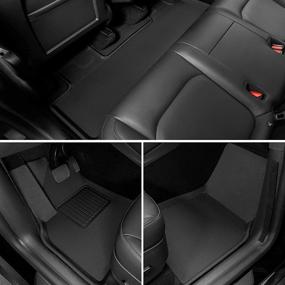 img 3 attached to 🚗 TAPTES Tesla Model Y 2021 All-Weather Floor Mats - Premium Anti-Slip Waterproof Floor Liners for Car Interior Accessories - Custom Cargo Tray Trunk Snowproof Floor Mats (5 Seater, Black)