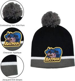 img 2 attached to 🧣 Stay Warm in Style: DC Comics Winter Hat, Scarf, and Toddler Mitten Set - Batman Cold Weather Beanie for Boys Ages 2-4