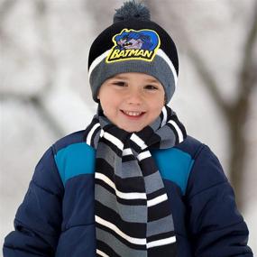 img 3 attached to 🧣 Stay Warm in Style: DC Comics Winter Hat, Scarf, and Toddler Mitten Set - Batman Cold Weather Beanie for Boys Ages 2-4