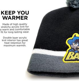 img 1 attached to 🧣 Stay Warm in Style: DC Comics Winter Hat, Scarf, and Toddler Mitten Set - Batman Cold Weather Beanie for Boys Ages 2-4