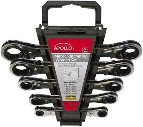 img 1 attached to 🔧 Набор гаечных ключей Apollo Tools из 5 штук метрических стальных с ратчетом - идеально подходит для багажника, гаража и в пути - DT1213