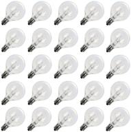 clear globe g40 outdoor string light bulbs - e12 120v 5w incandescent round bulbs for indoor and outdoor patio lighting replacement - 1.5 inch, pack of 25 logo