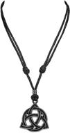 bluerica adjustable black cord necklace with celtic trinity knot triquetra pendant logo