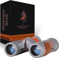 🔍 ideal kids binoculars by irontree gear - 8x21 high resolution, compact & shockproof toy binoculars set for boys & girls - perfect for hunting, camping, and hiking - orange & grey logo