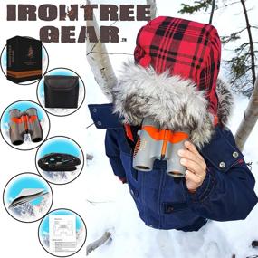img 2 attached to 🔍 Ideal Kids Binoculars by IRONTREE GEAR - 8x21 High Resolution, Compact & Shockproof Toy Binoculars Set for Boys & Girls - Perfect for Hunting, Camping, and Hiking - Orange & Grey