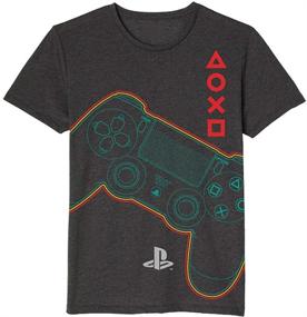 img 2 attached to 🎮 PS Boys Gamepad Controller Icons Tee: The Ultimate Short Sleeve PlayStation Graphic Shirt for Kids!