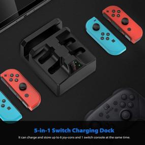 img 2 attached to YCCTEAM 5 in 1 Charging Dock and AC Adapter for Nintendo Switch Console and Joy-Cons - Includes 5FT Cable