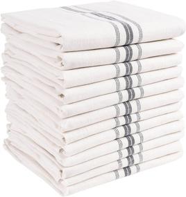 img 4 attached to 🧺 KAF Home Classic Farmhouse Stripe Kitchen Towels - Set of 12, 15x25 inches - 100% Pure Cotton Dish Towels - Ideal Bar Towel Dish Cloths for Cooking, Cleaning, and Dining - Charcoal