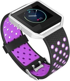 img 4 attached to 🏃 iHillon Fitbit Blaze Bands for Men and Women - Soft Silicone Sport Replacement Wristband with Frame for Fitbit Blaze Bands - Breathable and Compatible