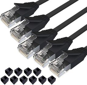 img 4 attached to Jaremite Cat6 Ethernet Cable 3ft 5Pack - High Speed Network Internet LAN Cable for Modem, Router, PS4, Xbox (Black-3FT)