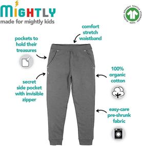 img 1 attached to Mighty Boys and Girls' Sweatpants Joggers, Organic Cotton Toddler and Kids Apparel