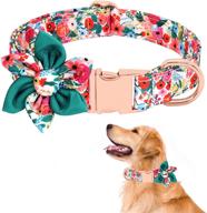 🌸 adjustable girl dog collar with flower - cute, soft & durable floral collar for small, medium, large dogs – sturdy design with safety metal buckle – fits necks 11.5-24.5’’ - daluz logo