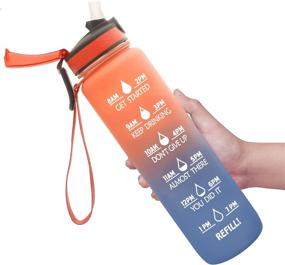 img 2 attached to 💧 Tridrips: 32 oz Motivational Water Bottle with Time Marker – Ideal for Gym, Sports, and Outdoor Activities