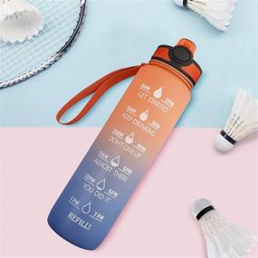 img 1 attached to 💧 Tridrips: 32 oz Motivational Water Bottle with Time Marker – Ideal for Gym, Sports, and Outdoor Activities