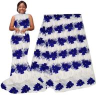 👰 pqdaysun african lace fabric: exquisite milk silk nigerian french lace net fabric - perfect for wedding party f50752 (blue 2, 5 yards) logo