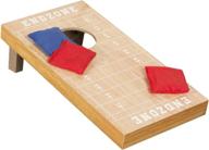 🏈 tabletop cornhole – mini travel wood beanbag toss skill board game with football field design for kids and adults (single board) (12-hy2738) - fun and entertaining! логотип