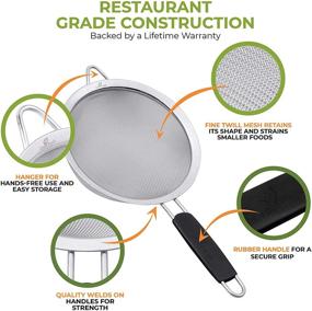 img 1 attached to 🔍 LiveFresh Mesh Strainer Stainless Set - Premium Fine Stainless Steel Fine Mesh Strainers, Colanders and Sifters for Quinoa & Amaranth - Non-Slip Handles - 3 Sizes