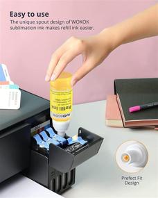 img 2 attached to WOKOK Sublimation Ink Refill for Epson Ecotank ET-2760 ET-2720 ET-4750 ET-2650 ET-3760 Inkjet Printers - Heat Press Transfer on Mugs, Plates, T-Shirts, Pillows, and Phone Cases