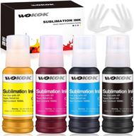 wokok sublimation ink refill for epson ecotank et-2760 et-2720 et-4750 et-2650 et-3760 inkjet printers - heat press transfer on mugs, plates, t-shirts, pillows, and phone cases logo