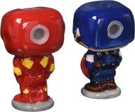 🌶️ marvel salt and pepper shakers - captain america vs. iron man logo