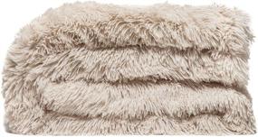 img 1 attached to 🛋️ Покрывало Chanasya Super Soft Fuzzy Shaggy Faux Fur - стильный дизайн, мягкое и пушистое, легкое с пушистым обратным слоем Sherpa для дивана, гостиной, спальни и декора дома - 50x65 дюймов, цвет кремовый.