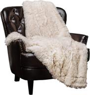 🛋️ chanasya super soft fuzzy shaggy faux fur throw blanket - chic design snuggly plush lightweight with fluffy reversible sherpa for couch, living room, bedroom, and home décor - 50x65 inches, crème logo