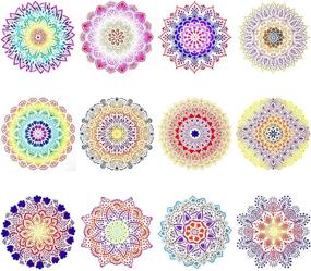 img 3 attached to 🎨 YUEAON 12-Pack (12x12 Inch) Reusable Painting Stencils for Floor, Wall, Tile, Fabric, Furniture, and Wood Burning Art & Craft Supplies - Mandala Template