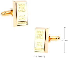 img 3 attached to Exquisite Gold Plated Bullion Bar Cufflinks: A 💰 Touch of Luxury for Business Investors & Modern Gangsters