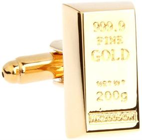 img 4 attached to Exquisite Gold Plated Bullion Bar Cufflinks: A 💰 Touch of Luxury for Business Investors & Modern Gangsters