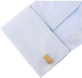 img 1 attached to Exquisite Gold Plated Bullion Bar Cufflinks: A 💰 Touch of Luxury for Business Investors & Modern Gangsters