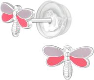 aube jewelry dragonfly earrings: hypoallergenic 925 sterling silver with silicone coated push backs - perfect birthday gifts for girls and women logo