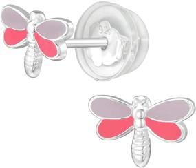 img 4 attached to AUBE JEWELRY Dragonfly Earrings: Hypoallergenic 925 Sterling Silver with Silicone Coated Push Backs - Perfect Birthday Gifts for Girls and Women