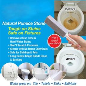 img 2 attached to Pumice Stone Toilet Bowl Cleaner by Kalolary - Effective Hard 🧼 Water Stain Remover for Kitchen/Grill/Bath/Spa/Tile/Household Cleaning - Includes 2 Pack with Sewage Strip