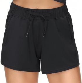 img 3 attached to 🏋️ Versatile Women's Workout Shorts: Loose Fit Drawstring Lounge Running Shorts for Yoga, Gym