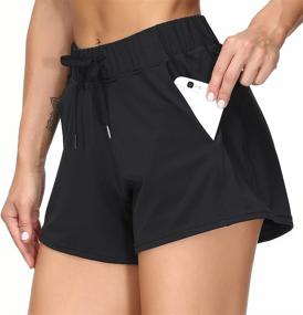 img 4 attached to 🏋️ Versatile Women's Workout Shorts: Loose Fit Drawstring Lounge Running Shorts for Yoga, Gym