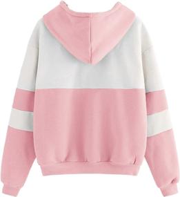 img 3 attached to SweatyRocks Women's Long Sleeve Colorblock Pullover Fleece Hoodie: Stylish Sweatshirt Top for Ultimate Comfort