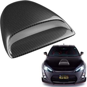 img 4 attached to 🏎️ Mega Racer Carbon Fiber Automotive Hood Scoops - JDM Racing Style Front Decorative Air Vents for Cars with Aero Dynamic Air Flow Exterior Intake Cover - Universal Fit, 3M Tape Adhesive, Car Wash Safe