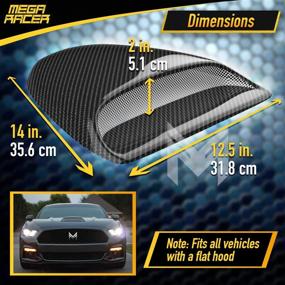img 1 attached to 🏎️ Mega Racer Carbon Fiber Automotive Hood Scoops - JDM Racing Style Front Decorative Air Vents for Cars with Aero Dynamic Air Flow Exterior Intake Cover - Universal Fit, 3M Tape Adhesive, Car Wash Safe